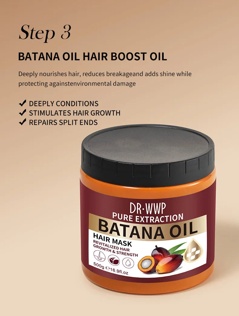 Batana Hair Care Selection with 500ml Shampoo or Conditioner, 500g Hair Mask and 50ml Oil Options for Everyday Cleansing and Cosmetic Conditioning Routines