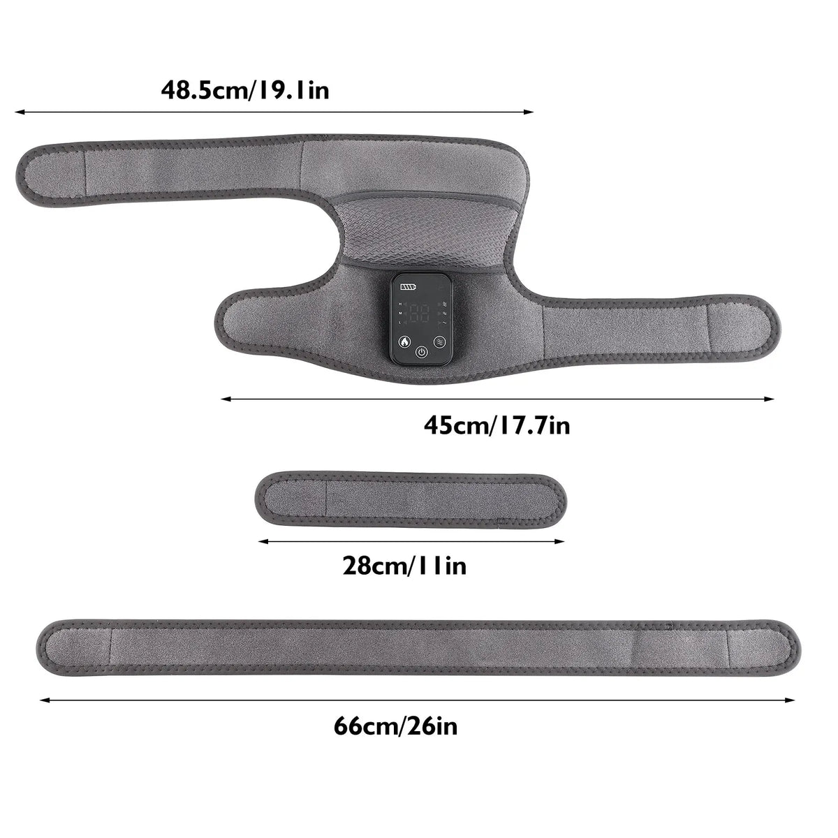 Rechargeable Heated Knee Wrap with Vibration, Listed 4000mAh Battery, Three Heat and Three Massage Levels with Straps for Knee, Shoulder or Elbow Use