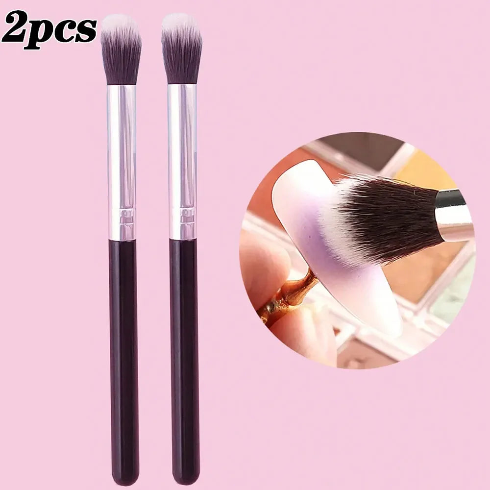 Ombre Gradient Nail Brush Set with Two Pieces, Wooden Handles and Listed 16cm Length, Purple Bristle Reference for UV Gel Blending and Manicure Art