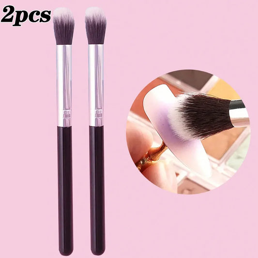 Ombre Gradient Nail Brush Set with Two Pieces, Wooden Handles and Listed 16cm Length, Purple Bristle Reference for UV Gel Blending and Manicure Art
