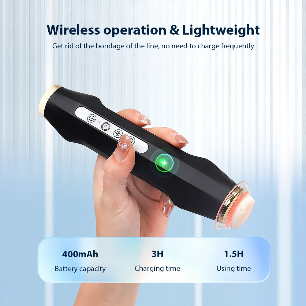 Portable Bubble Facial Massage Pen with Listed 150g Weight and 400mAh Battery, Five Intensity Levels, Eight LED Modes and Black or White Options