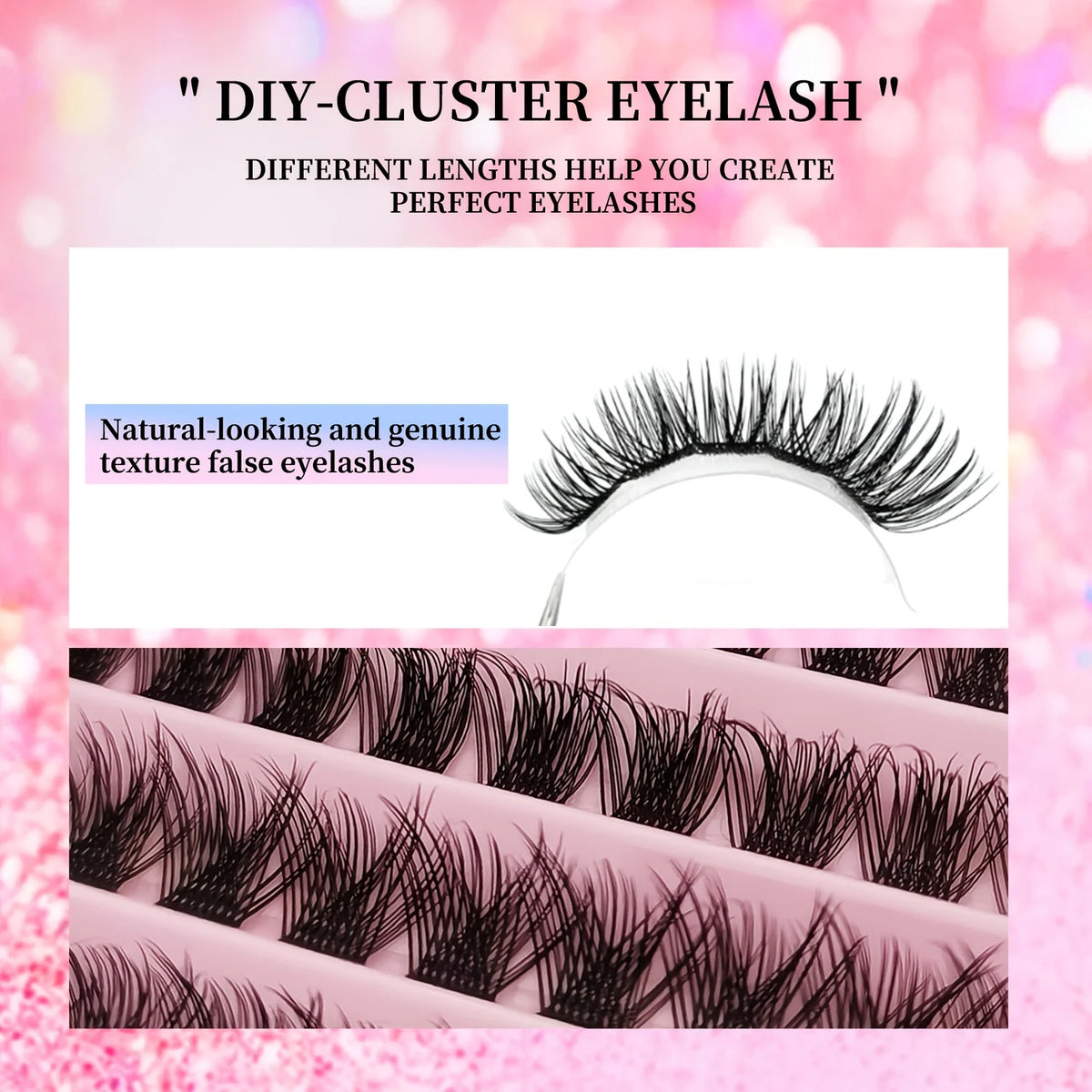 Natural Eyelash Cluster Set with D Curl, 8–16mm Mixed Lengths and 0.07mm Thickness, Reusable False Lashes with Soft Bands in G01, A01 or A02