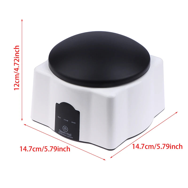 Electric Steam Nail Polish Remover with Listed 36W Power and 12V 3A Rating, PP Body, Silicone Pad, Remover Bowl and Two Covers, Four Plug Options