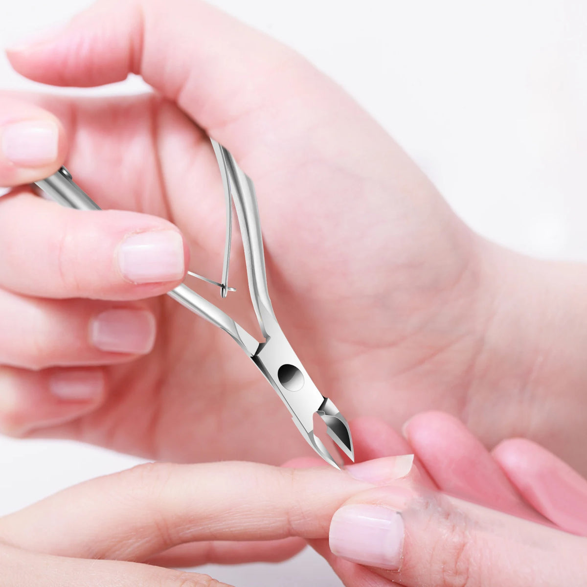 Stainless Steel Cuticle Pliers by LINMANDA, Silver Manual Manicure Tools with 2, 3 or 4-Piece Set Labels and A-D Options for Adult Nail Care