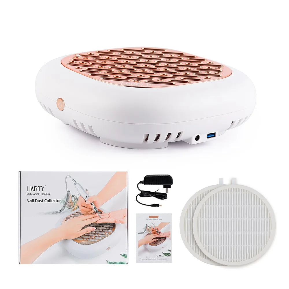Two-Filter Nail Dust Collector with ABS Body, Adjustable Suction and Listed 23 x 22.5 x 6.9cm Size, Grey, Rose, Silver or Pink Manicure Vacuum Options