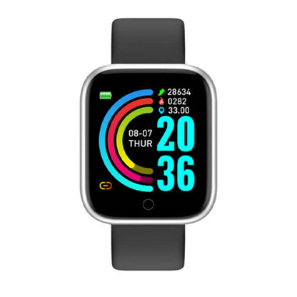 USB Charging Smart Watch with Step Counter, Music Control and Circular Touch Button, Soft Silicone Fitness Bracelet in Black, Pink, White or Silver