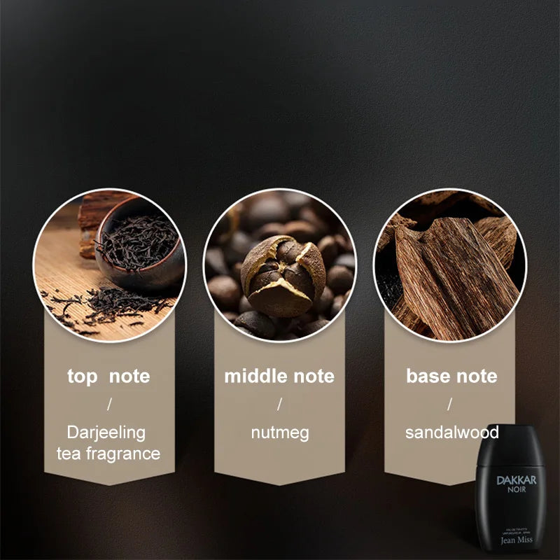 Men's Woody Perfume with Black and Yellow Dhaka 90ml Options, Listed Tea and Sandalwood Profile plus Separate Set and Two-Piece Selection Labels for Fragrance Gifts