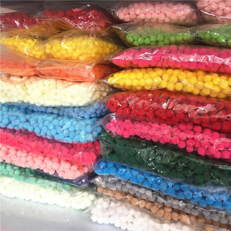 Cat Pom Pom Balls in Colorful Polyester, Listed 3 cm Plush Puff Toys for Supervised Indoor Chase and Batting Play, 20 to 500 Piece Pack Options