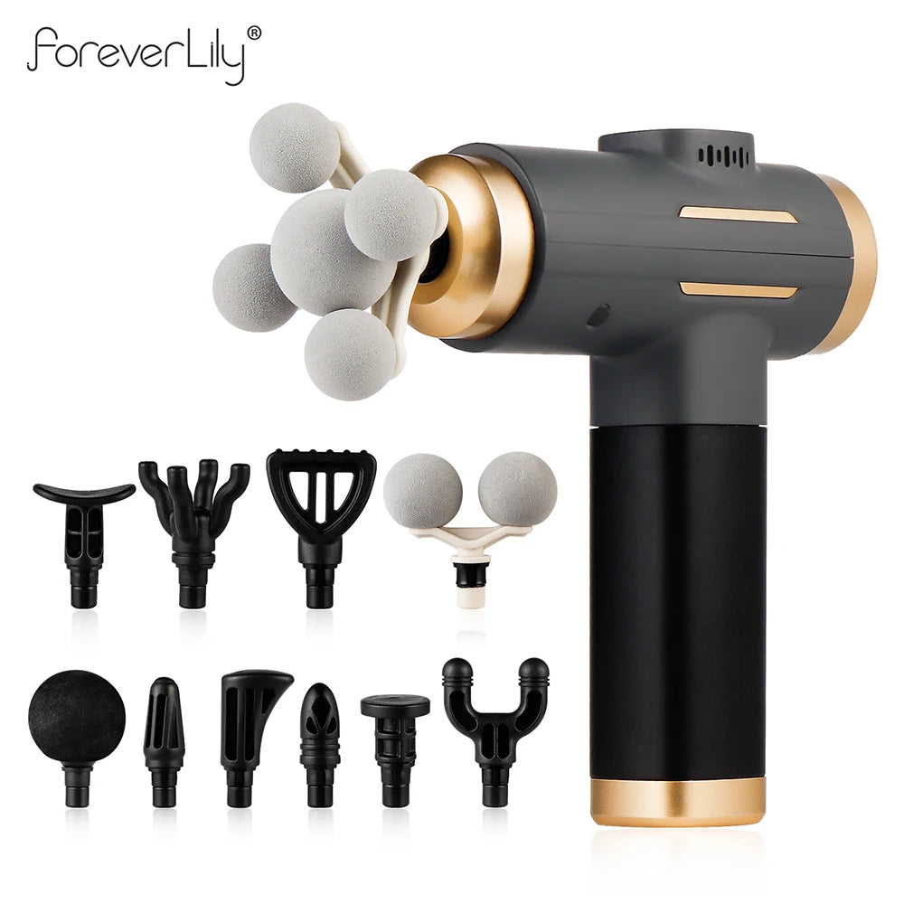 11-Head Massage Gun with 99 Adjustable Settings, USB-C Rechargeable Personal Massager with 1500mAh Battery and 10-Minute Timer for Adult Home Comfort