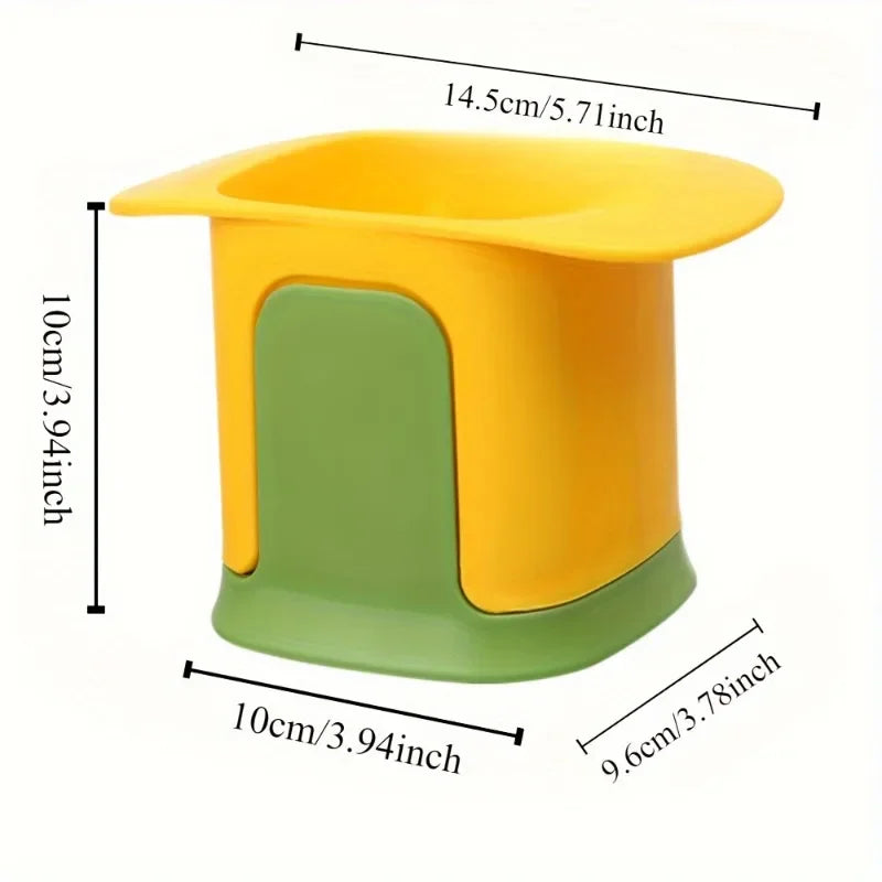 Hand Pressure Vegetable Dicer, Manual Stainless Steel Grid Cutter with PP Body and Listed 1.2cm Cube Design in White or Yellow for Home Ingredient Preparation