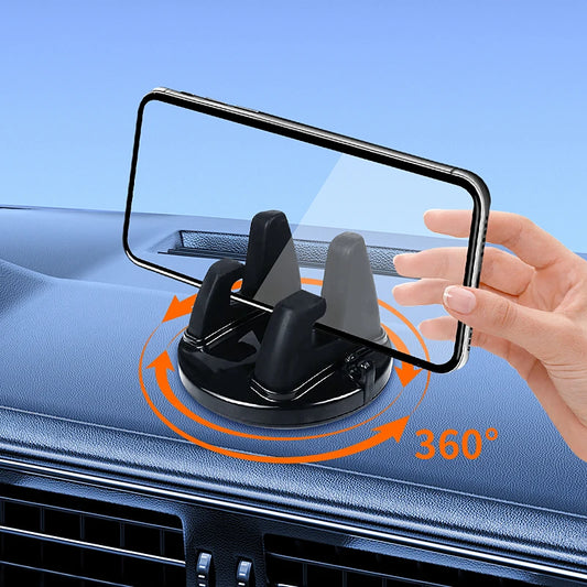 Car Phone Navigation Holder, 360° Rotating Mobile Phone Bracket with Listed Non-Slip Design, Black or Red Options for Compatible Vehicle Phone Positioning