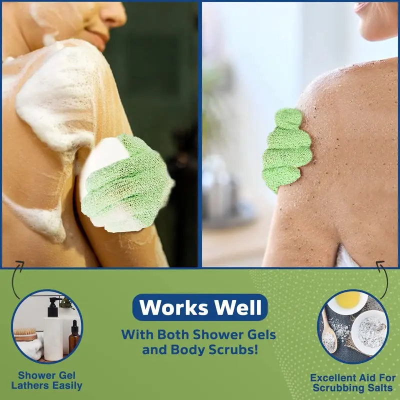 Exfoliating Bath Gloves, Double-Sided Body Scrubbing Accessories in Random Colors with 1, 3, 5 or 10 Individual Pieces for Adult Shower and At-Home Spa Routines