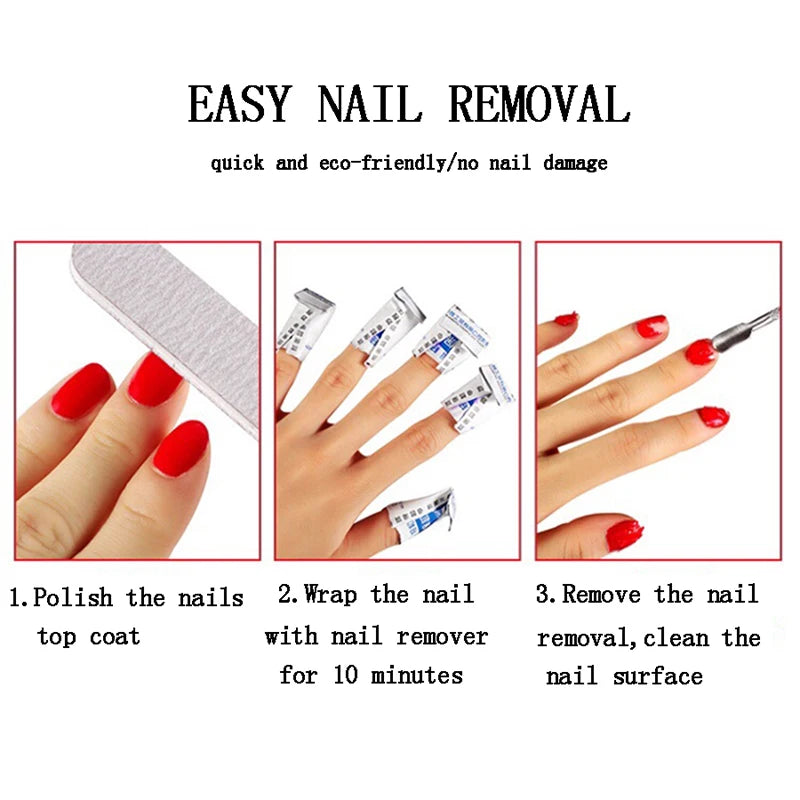 Boxed Gel Polish Remover Wipes with Listed 200-Piece Quantity, Paper Pad and Foil Wrap References for Adult Home and Salon Manicure Removal Supplies
