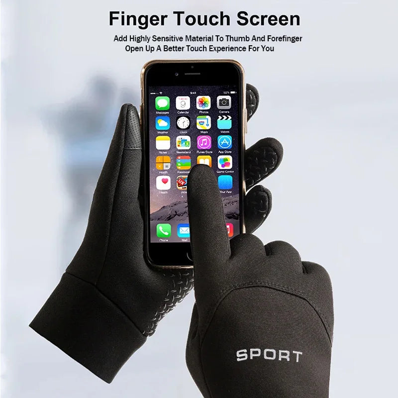 Winter Touchscreen Gloves for Men and Women, Cold Weather Cycling, Running and Hiking Handwear in Gray or Black with M, L and XL Size Options