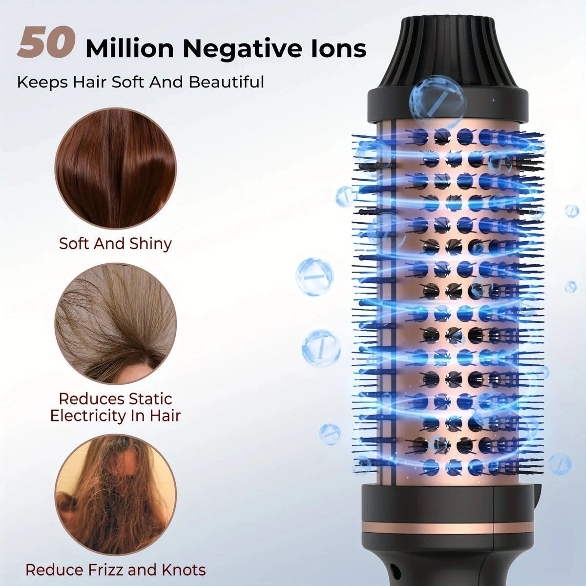 Heated Curling Brush with LCD Display and Listed 60-Minute Auto-Off, Black or Pink Thermal Hair Styler with Four Regional Plug Choices and No Hot-Air Function
