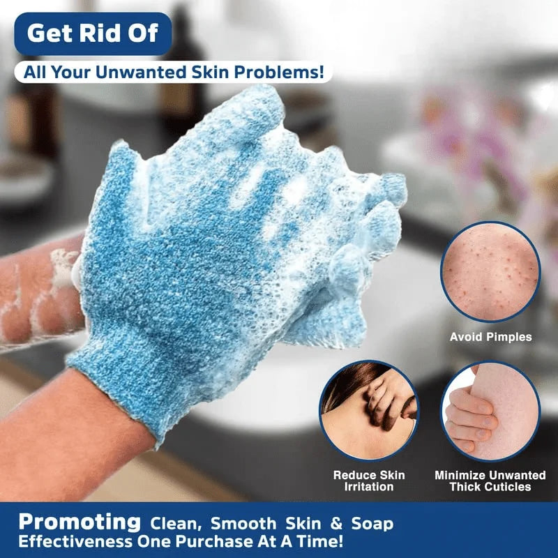Exfoliating Bath Gloves, Double-Sided Body Scrubbing Accessories in Random Colors with 1, 3, 5 or 10 Individual Pieces for Adult Shower and At-Home Spa Routines