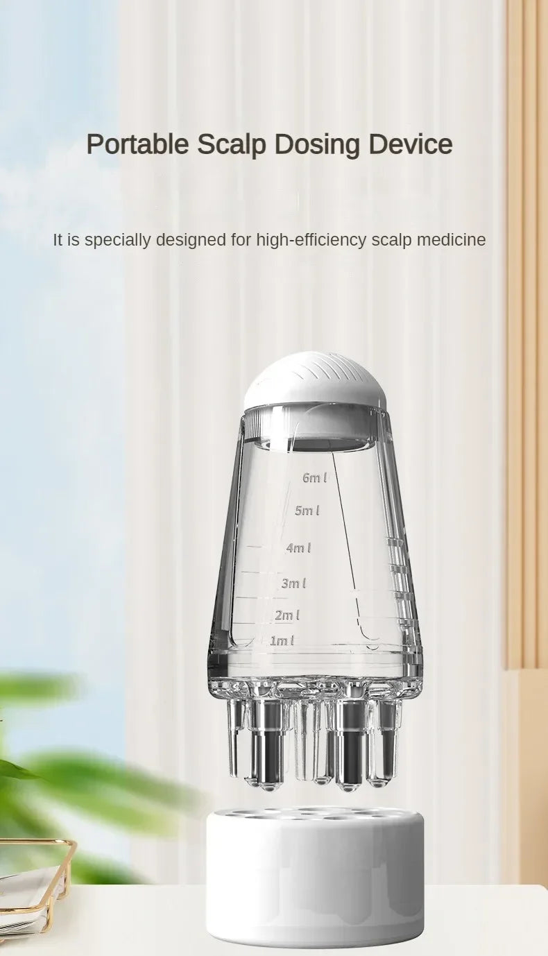 Scalp Oil Applicator Comb, Refillable Manual Liquid Dispenser with 6ml and 15ml Color-Labeled Options for Adult Cosmetic Hair and Scalp Care Routines