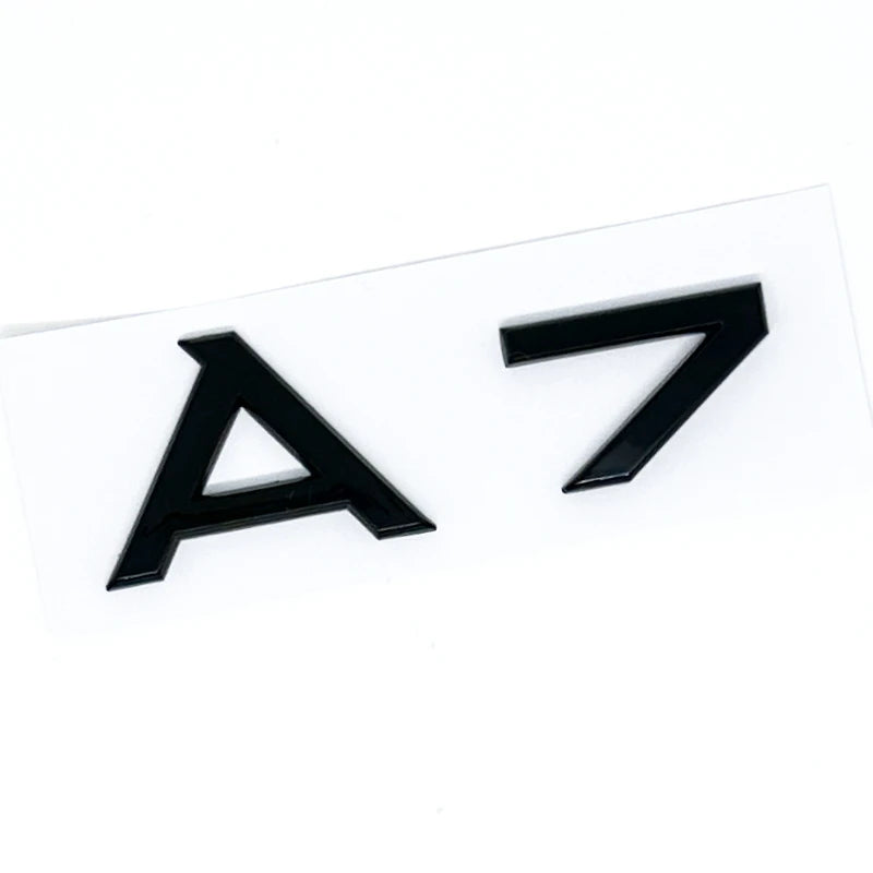 Car Letter Badge Emblem in 3D ABS, Silver or Glossy Black with A1, A3, A4, A5, A6, A7, A8, TDI and TFSI Options for Compatible Trunk and Fender Decoration