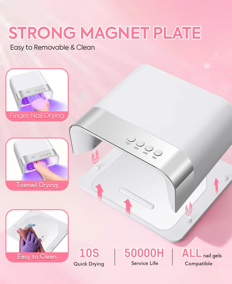 UV LED Nail Lamp Z38 with 36 Listed LEDs, Four Timer Settings and Infrared Auto Sensor, Magnetic Removable Base and White, Diamond or Red Options