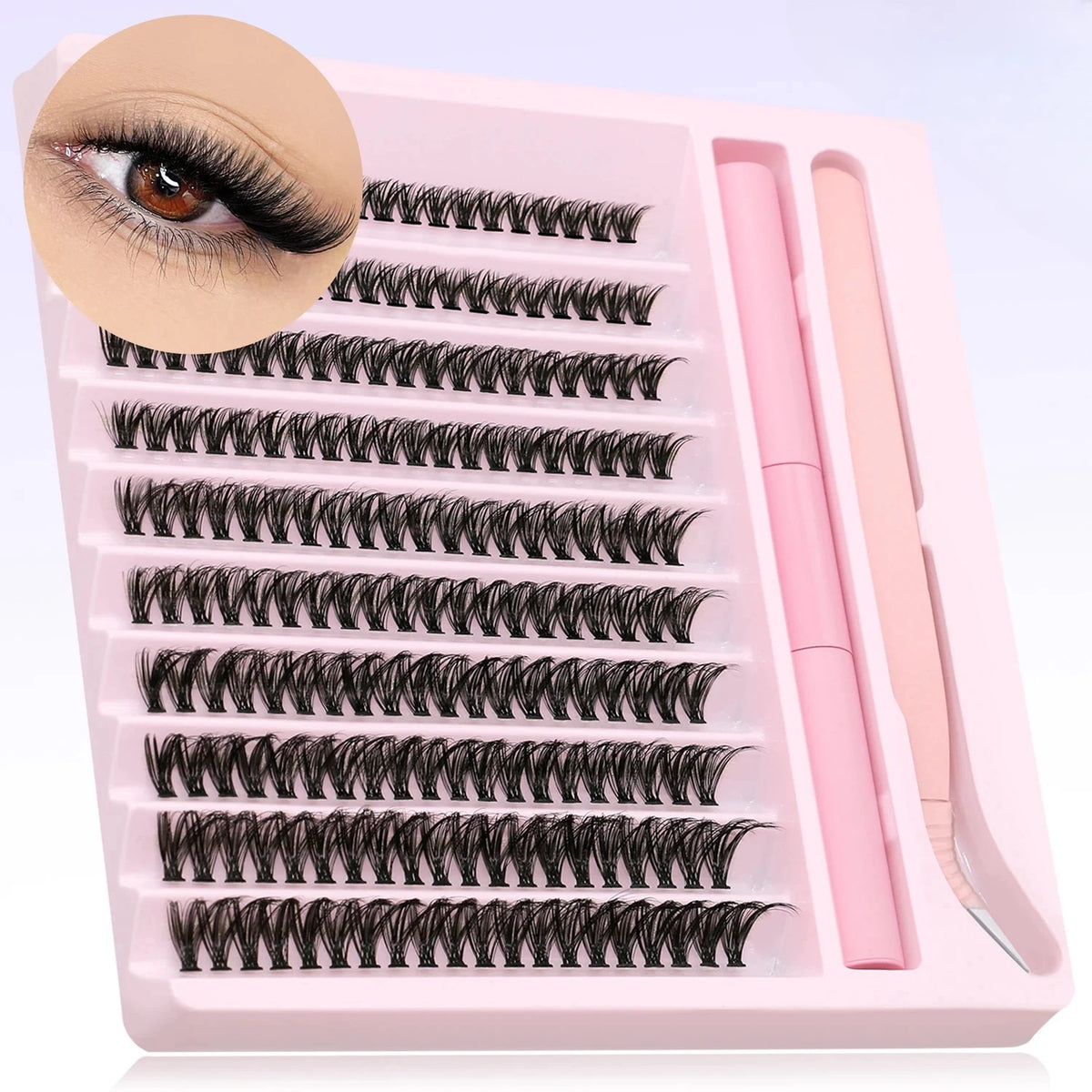 200-Piece Natural Lash Clusters with C-Curl and 10–16mm Mixed Length References, LC136 Style Options for Customized Adult Everyday and Occasion Eye Makeup