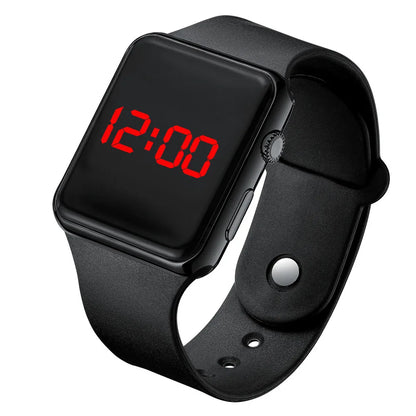 LED Digital Watch for Men and Women, Lightweight 22g Wristwatch with Date Display, 12/24-Hour Format and Rubber Band in Four Color Options