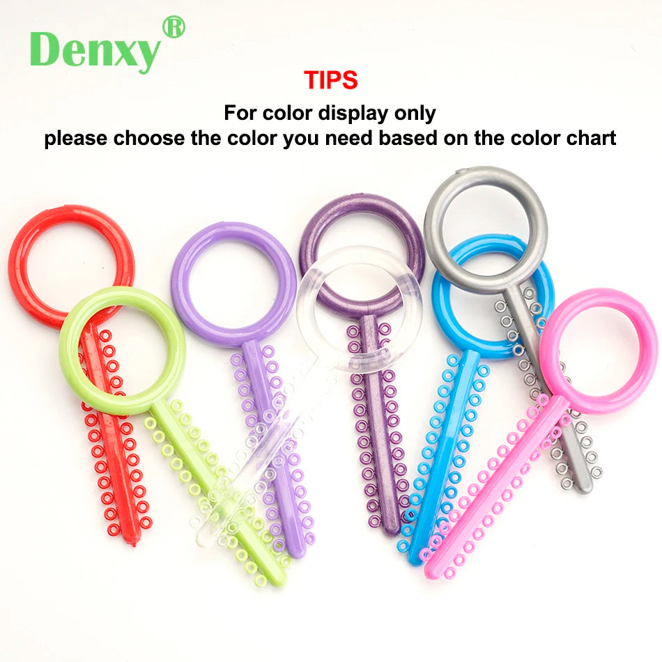 Orthodontic Ligature Ties 1040-Piece Bag, Urethane Elastic O-Rings on 40 Sticks with Numbered Color Options for Professional Braces Care