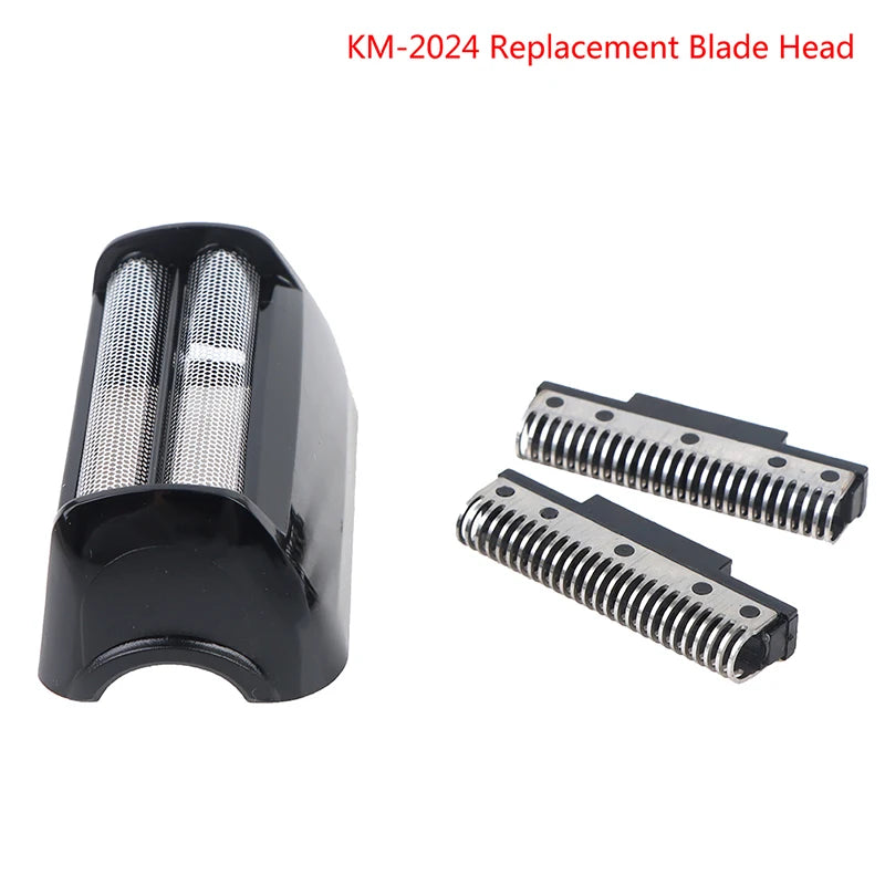 KM-2024 Shaver Replacement Head with Stainless Steel Blade and Mesh Foil Net, Compatible Grooming Accessory for Kemei KM-2024 Electric Razor Maintenance