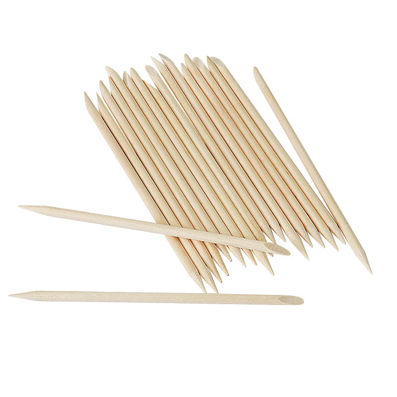 Wooden Cuticle Pusher Sticks by Lurayee, 7.5 to 15cm Length Options for Nail Art Detailing, Rhinestone Placement and Manicure Sticker Application