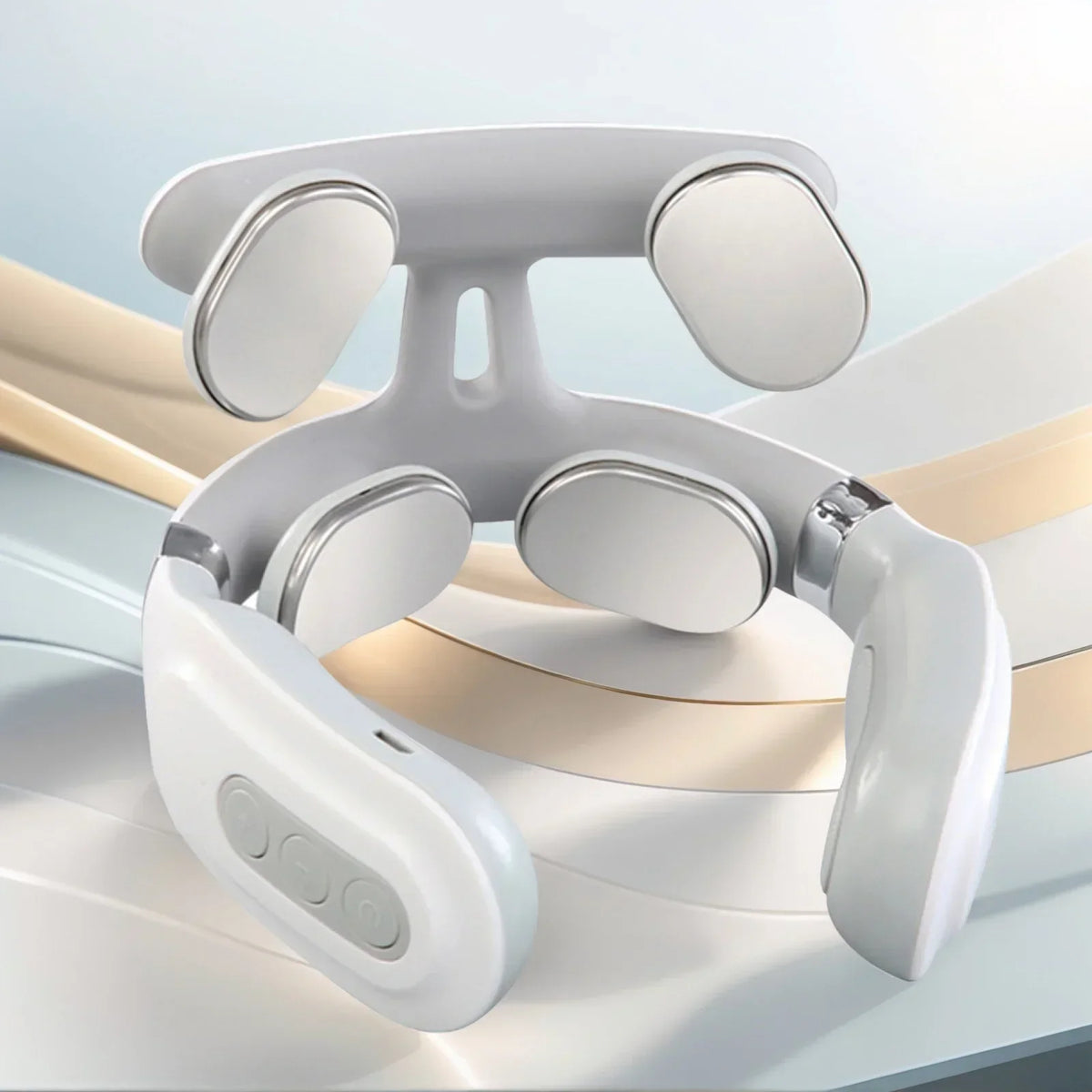 100V JP Plug Neck Massager with Listed USB Rechargeable Design, Four-Head Heating and Adjustable Intensity for Adult Relaxation, Compatibility Check Required