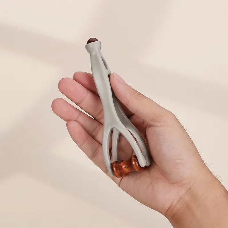 Wooden Finger Massage Roller, One-Piece Manual Finger and Thumb Tool for Adult Nonmedical Self-Care Routines at Home and Personal-Care Gift Ideas