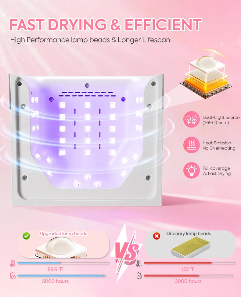 UV LED Nail Lamp Z38 with 36 Listed LEDs, Four Timer Settings and Infrared Auto Sensor, Magnetic Removable Base and White, Diamond or Red Options