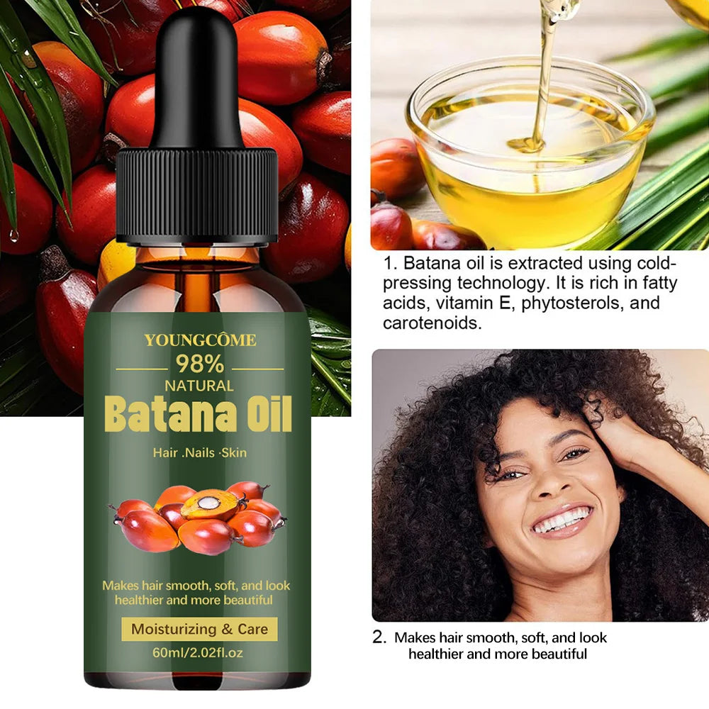 Batana Hair Oil with 40ml, 60ml and 60ml Three-Piece Option Labels, Cosmetic Hair Conditioning Product for Women and Men for At-Home Grooming Routines