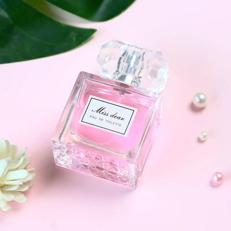 Women's Musk Perfume Spray with Jasmine and Fruity Scent References, Pink or Orange 45ml and Six 50ml Option Labels for Personal Fragrance and Gifts