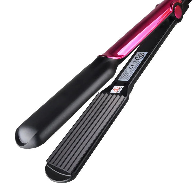 Electric Hair Styling Clamp, Corn Clip or Plywood-Labeled Hair Iron Options with Ceramic Styling References and AU, UK, EU or US Plug Choices