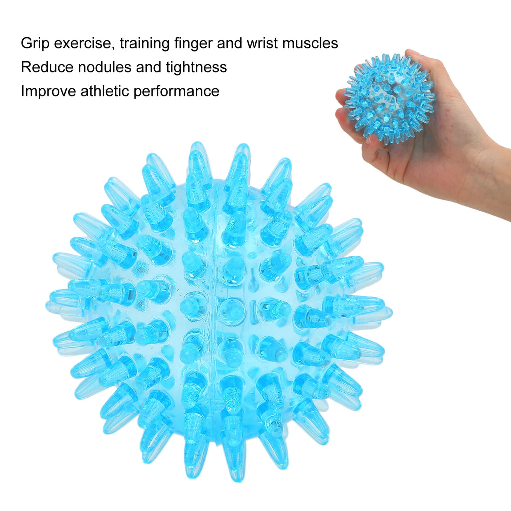 Spiky Hand Grip Ball with Hollow Soft TPR Construction and Transparent Finish Reference, Single-Piece Squeeze and Manual Massage Accessory for Adults