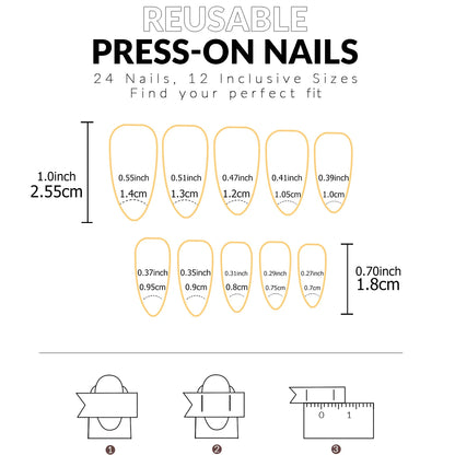 Glossy Fake Toenails with Listed 48-Piece Full-Cover Design, French-Inspired Nail Styling in Nine Color Options for Women's At-Home Pedicure and Vacation Looks