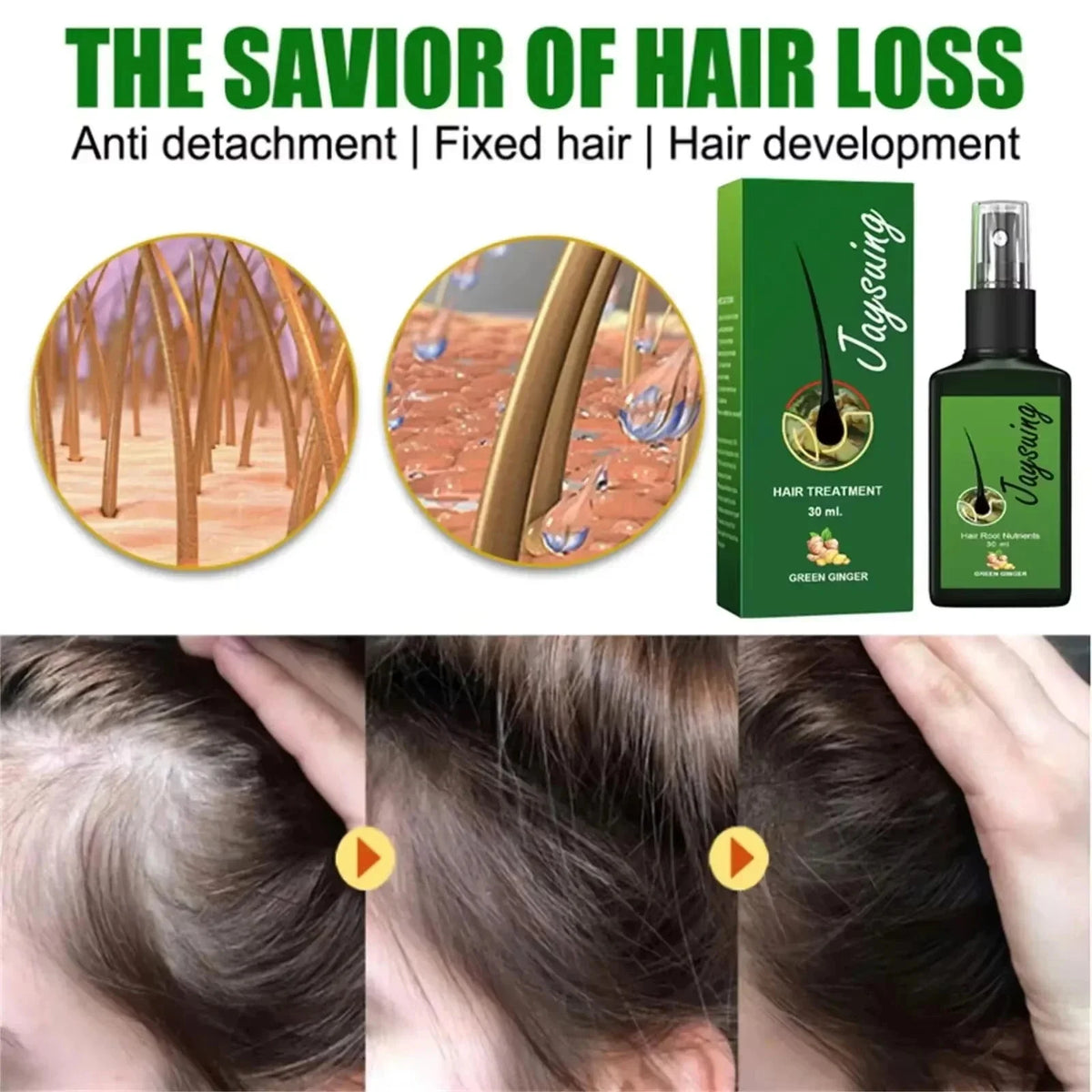 Hair Care Serum with Ginger Reference, Listed 30ml Scalp and Hair Grooming Product for Men and Women, At-Home Personal Care Routine