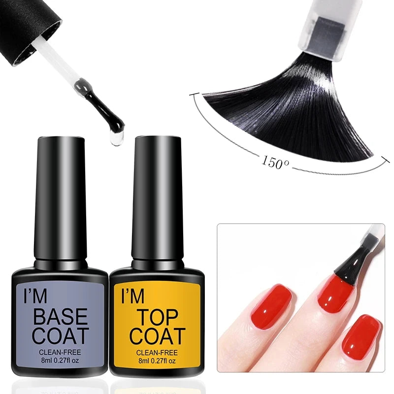 Soak-Off Gel Varnish Kit by LNWPYH with 10 Listed Polish Colors, One Base Coat, One Top Coat and UV LED Sensor Lamp for Adult Home Manicure Designs