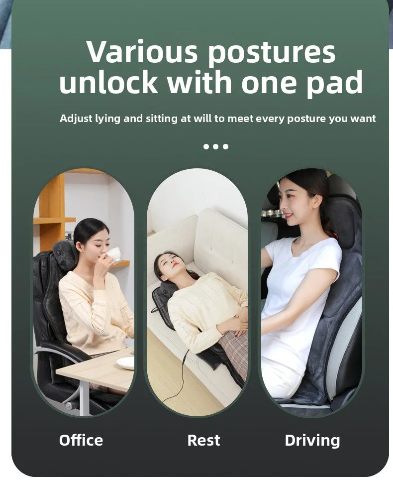 Massage Seat Cushion Options with Listed Heat, Vibration and Lumbar Airbag Features, Basic Flannel, Basic or Upgraded Selections for Home Office Relaxation