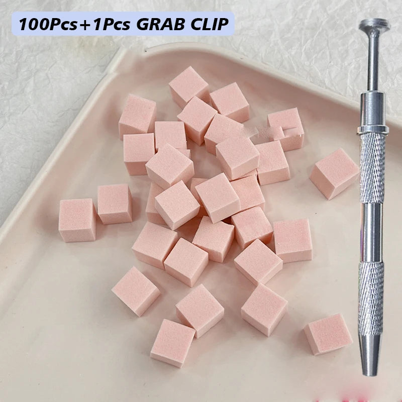 Ombre Nail Art Sponges, Square Gradient Manicure Tools with 50- or 100-Piece Pack Options, Selected Boxed Sets and Separate Clip for DIY Color Blending