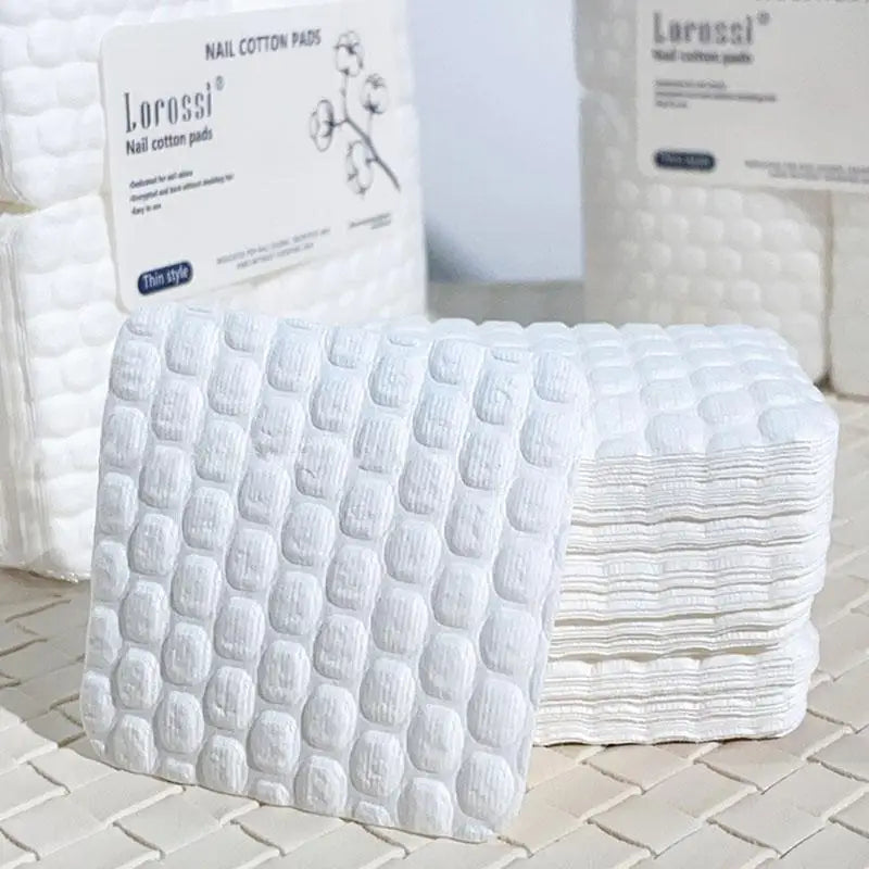 Square Nail Cotton Wipes with Listed 5 x 5cm Pad Size in 200 or 500-Piece Bags for Compatible Nail Polish Removal, Gel Cleansing and Manicure Prep