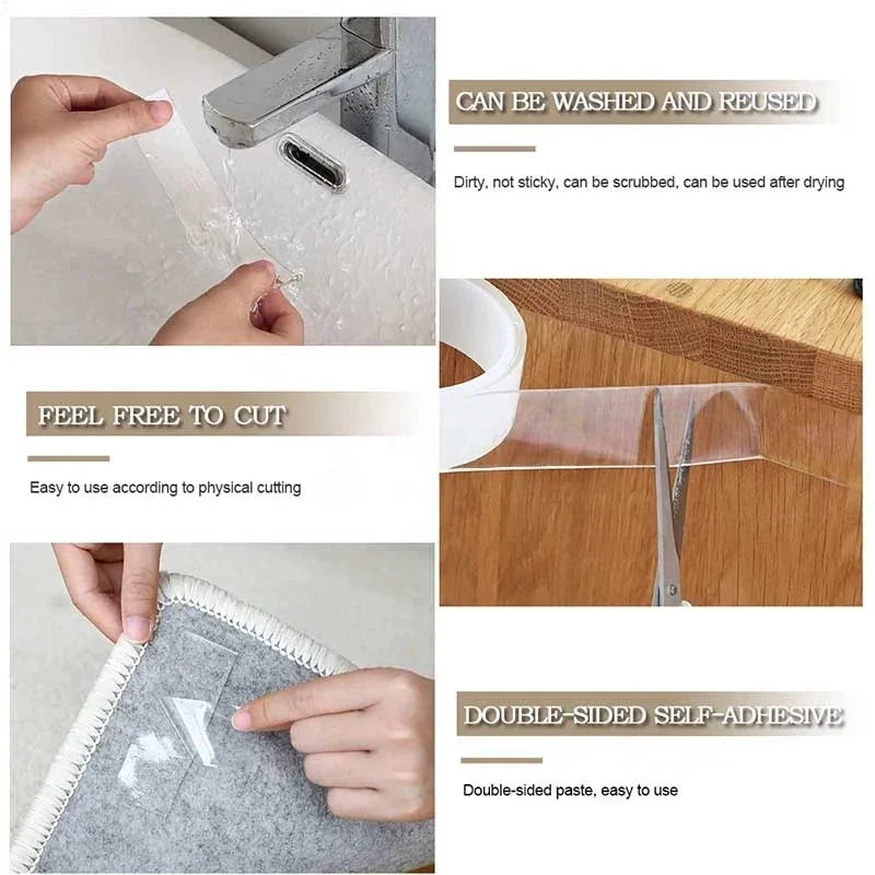 Double Sided Mounting Tape, 20mm or 30mm Wide Adhesive Roll with 1mm Thickness and 1, 2, 3 or 5m Length Options for Compatible Home DIY Projects
