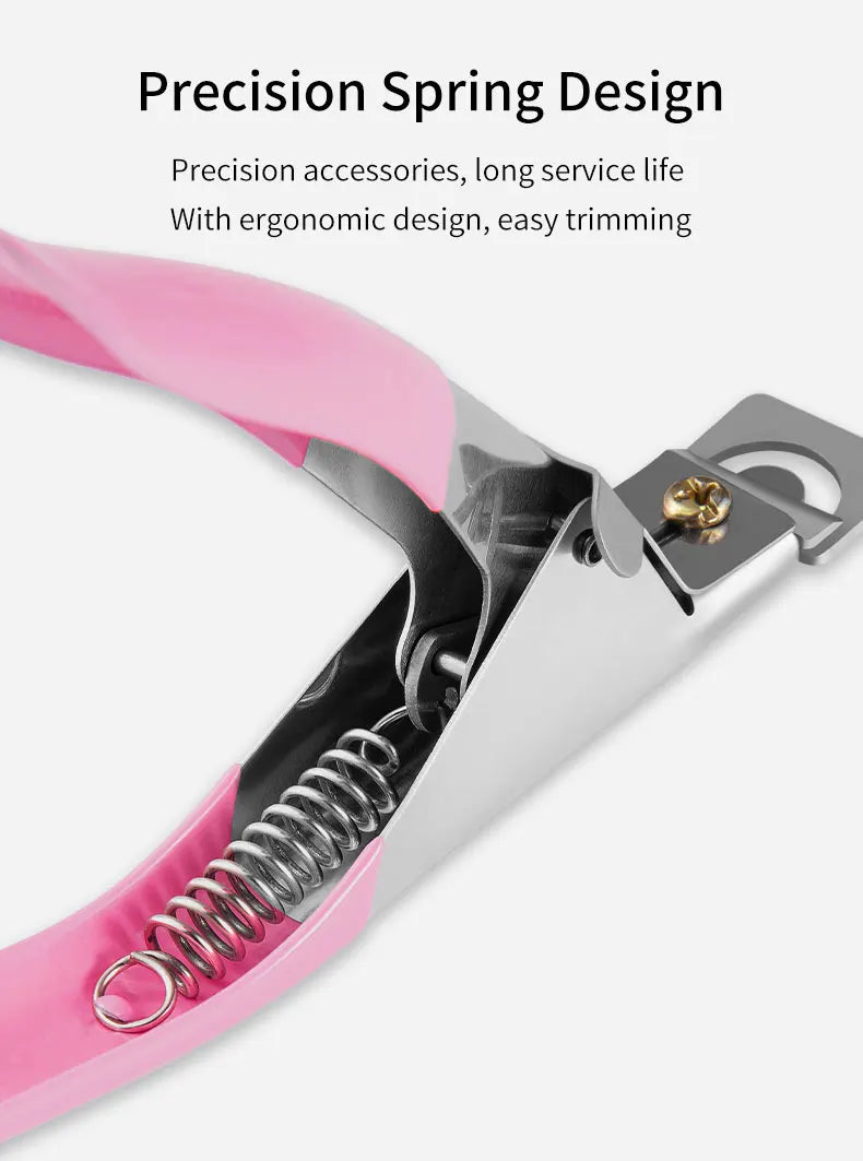 Nail Tip Cutter with Stainless Steel Construction and Straight-Edge Trimming Design for Compatible Acrylic and Artificial Tips, Four Color Options