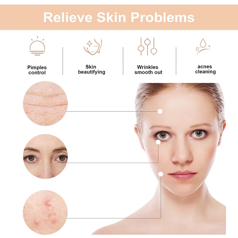 High Frequency Facial Wand Set with Four Glass Tube Attachments and English Manual, Glass and ABS Beauty Equipment in US, EU, UK or AU Plug Options