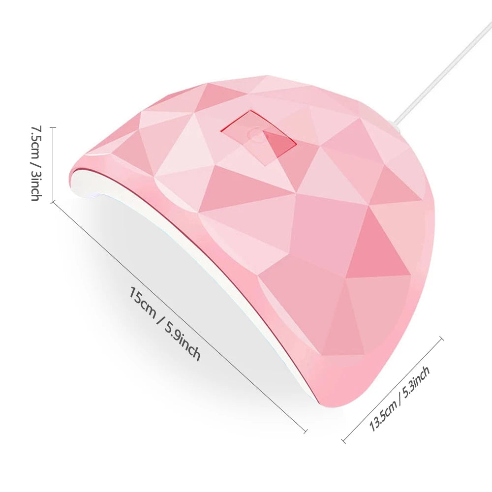 USB Nail Curing Lamp with Listed 18 LEDs, 60 and 120-Second Timers and Detachable Design, Pink, White or Upgraded White Options for Gel Manicures