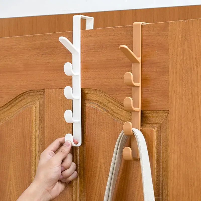 Over-the-Door Hanging Rack for Bags, Hats and Jackets, Single ABS Plastic Bedroom Storage Organizer in White, Black or Brown with 27 x 4.5cm Size Reference