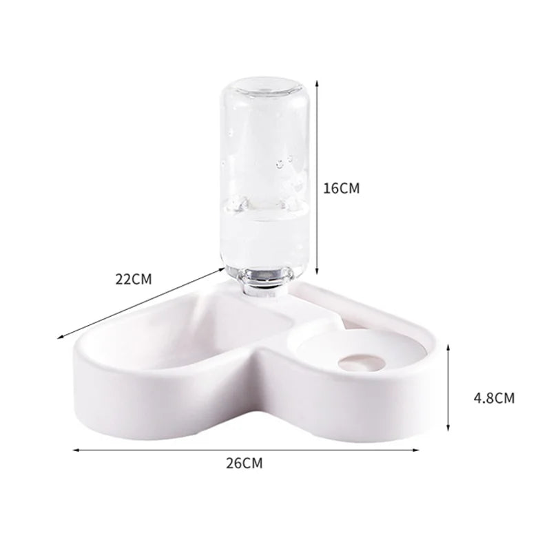 Pet Food and Water Bowl for Cats and Dogs, Multifunctional PP Feeding Station in Size M with Listed 22 x 22 x 16 cm Dimensions for Everyday Home Use
