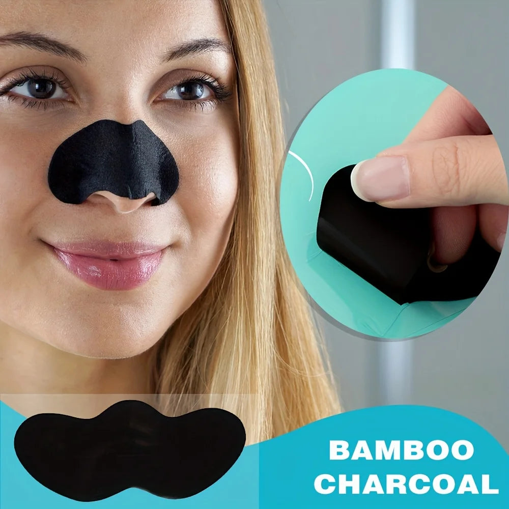 Nose Pore Cleansing Patches with Black Option Labels in 10, 20, 50 or 100-Piece Packs, Facial Care Selection with Nose Cleaning and Blackhead-Care References