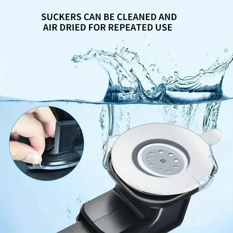 Suction Cup Car Phone Mount for Compatible Dashboard or Windshield Placement, Adjustable Smartphone Holder with Separate Air Vent Style Option