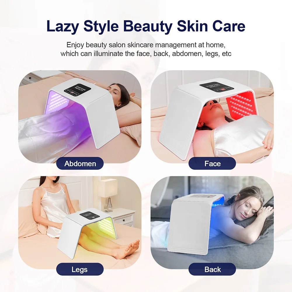 Foldable LED Facial Light Machine with 160 Listed LEDs and Seven Color Modes, 24W Face and Body Beauty Device with Eye Protection and Regional Plug Options